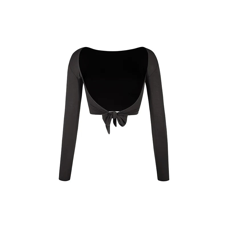 Women's Pink Long Sleeve Crop Top & Fringe Skirt Latin Dancewear Set