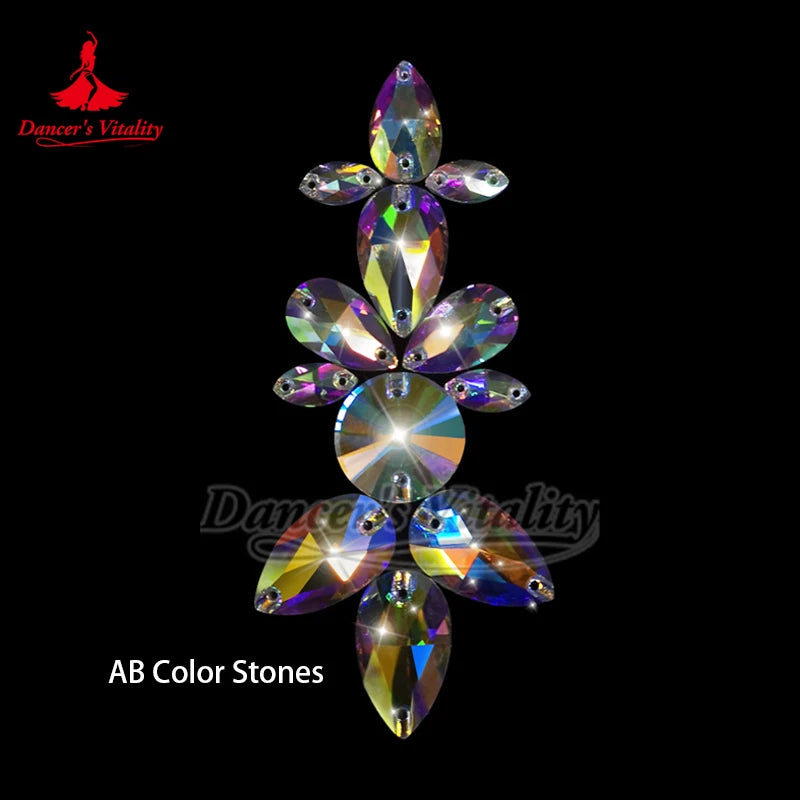 Hair Accessory, Women's Iridescent Crystal Floral Forehead Headpiece, Ballroom Latin Dance