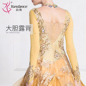 Women's International Standard Ballroom Dance Dress Organza For Competition