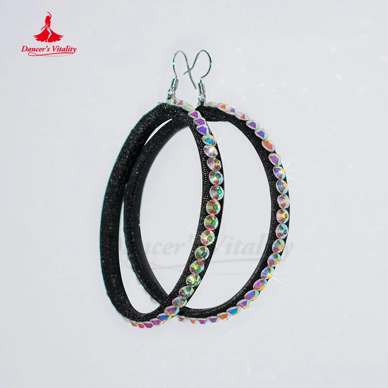 Latin Dance Dress Women Black Beaded Mesh Tassel Sleeveless Performance Costume