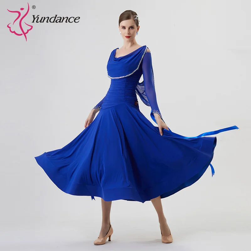 Women's Custom International Standard Ballroom Dance Dress For Stage Performance