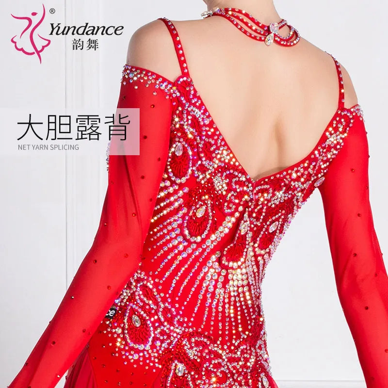 Women's Ballroom Smooth Dance Dress In Chiffon For Competition