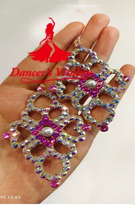 Dance Earrings Women's Iridescent AB Rhinestone Hoop Earrings, Ballroom Latin Salsa Dance Jewelry