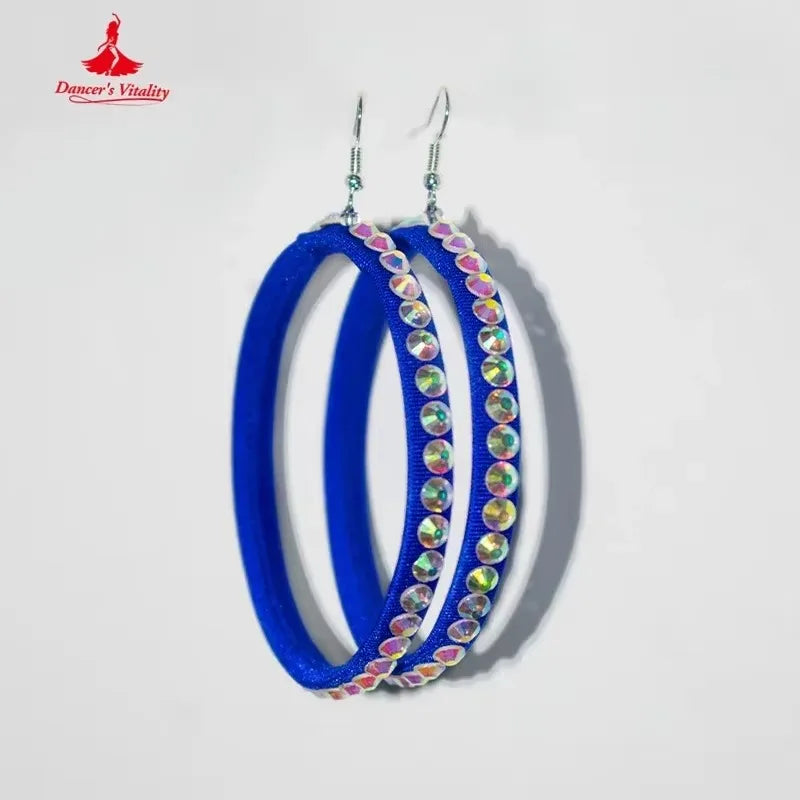 Ballroom Dance Dress Backless Flared Sleeves Velvet Blue For Adult Women Waltz Foxtrot Tango Competition