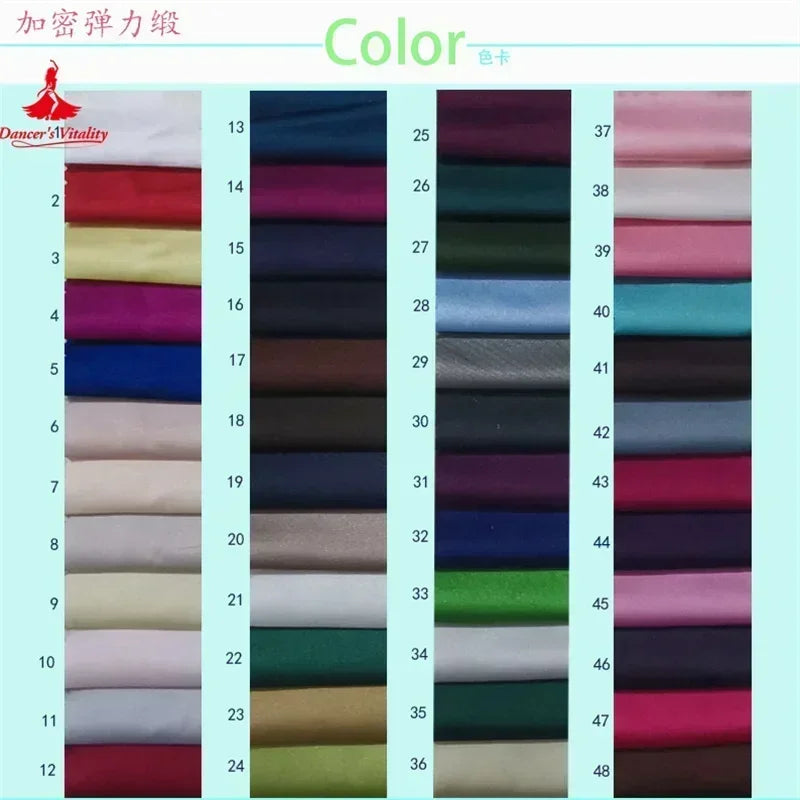 Women's And Kids Belly Dance Long Satin Skirt With Side Slit For Practice