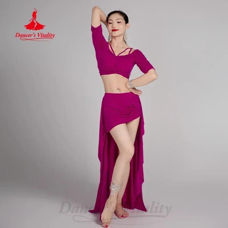 Belly Dance Costume for Women Practice Set Girls Oriental Belly Dancing Professional Training Clothes