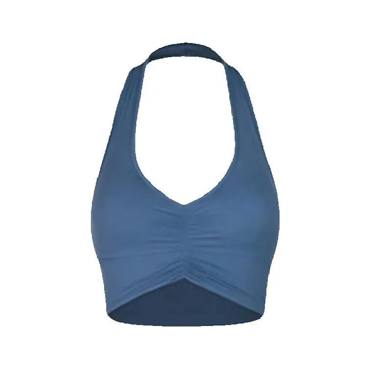 Women's Black Halter Neck Ruched Crop Top & Side Drawstring Ruffle Hem Skirt Latin Dancewear Set