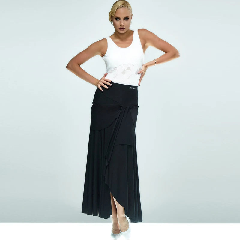 Women's White Lace Open Back Tank Bodysuit Ballroom Latin Dance