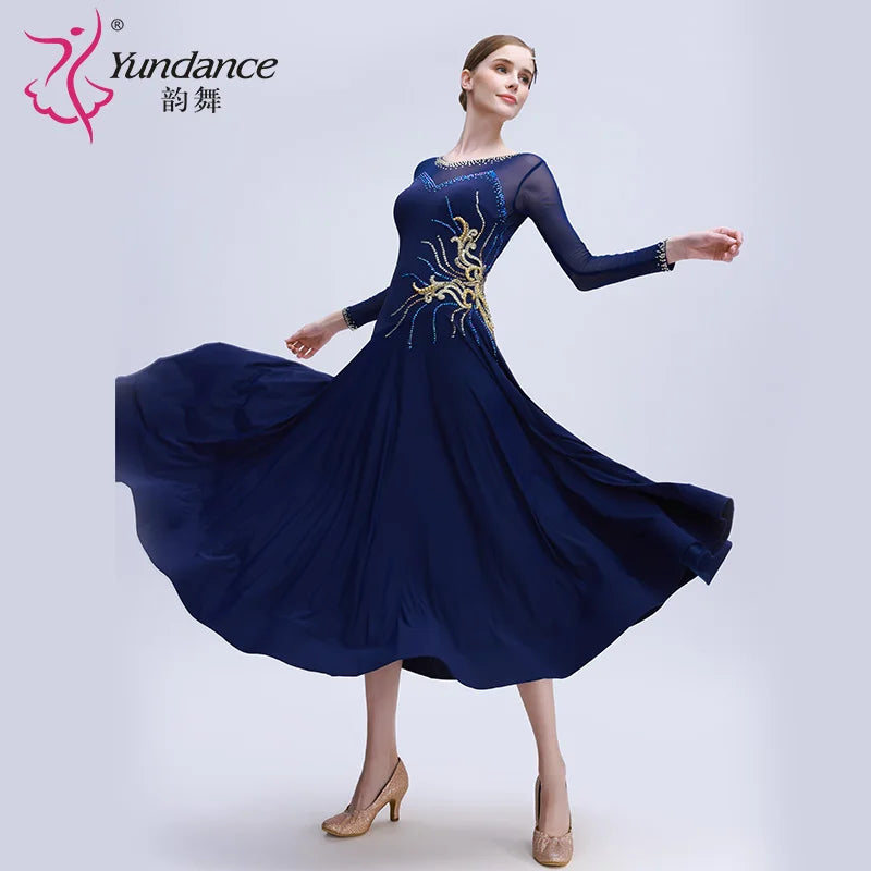 Ballroom Dance Dress International Standard Practice Chiffon For Women's Training
