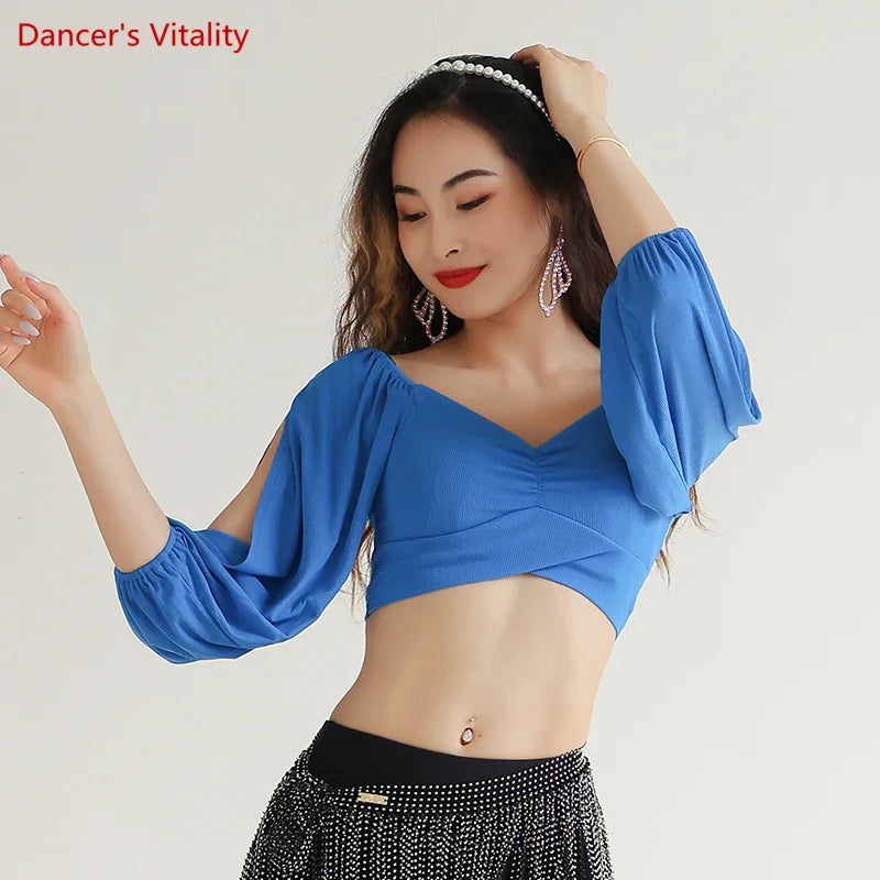 Women's Belly Dance Practice Top Slim-Fit Blouse For Training