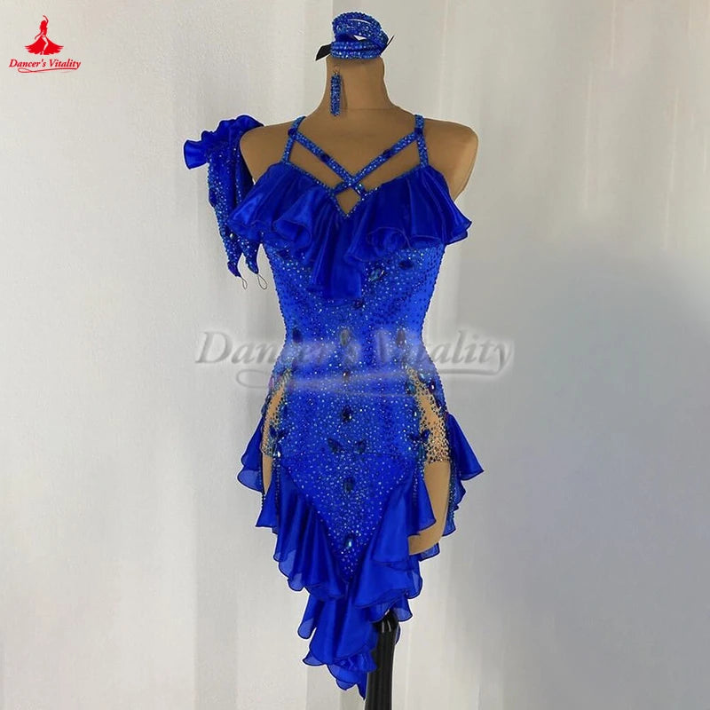 Latin Ballroom Dance Dress For Kids, Teens, And Adults For Exam, Competition, And Performance