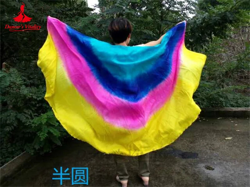 Women's Belly Dance Veil 100% Silk Dyed For Professional Performance