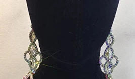 Dance Earrings Women's Iridescent AB Rhinestone Hoop Earrings, Ballroom Latin Salsa Dance Jewelry