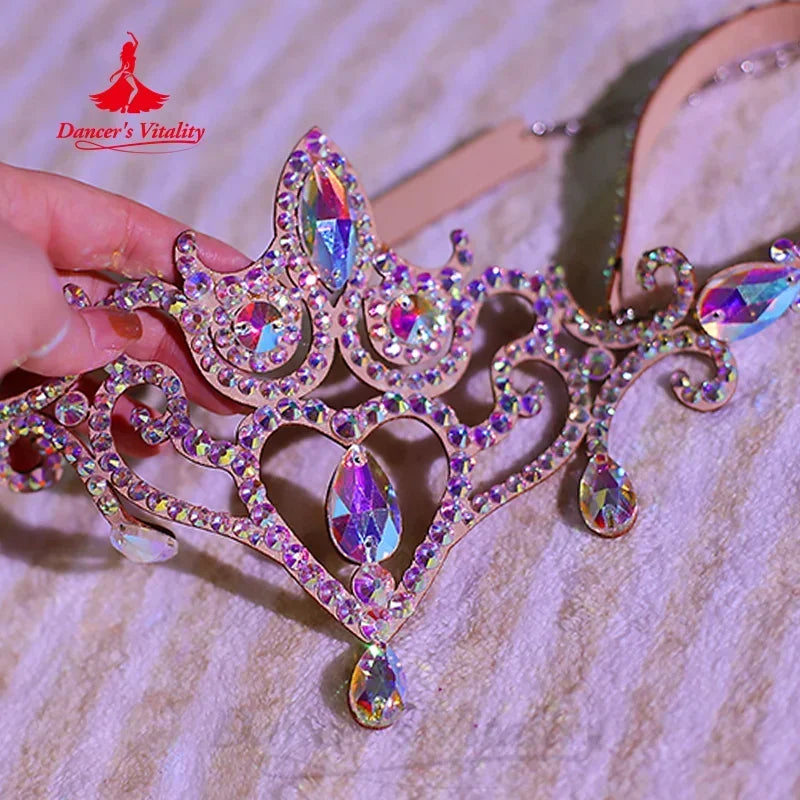 Belly Dance Costume, Women's Purple Chiffon Hip Scarf with Rhinestone Embellishments, Dance Skirt