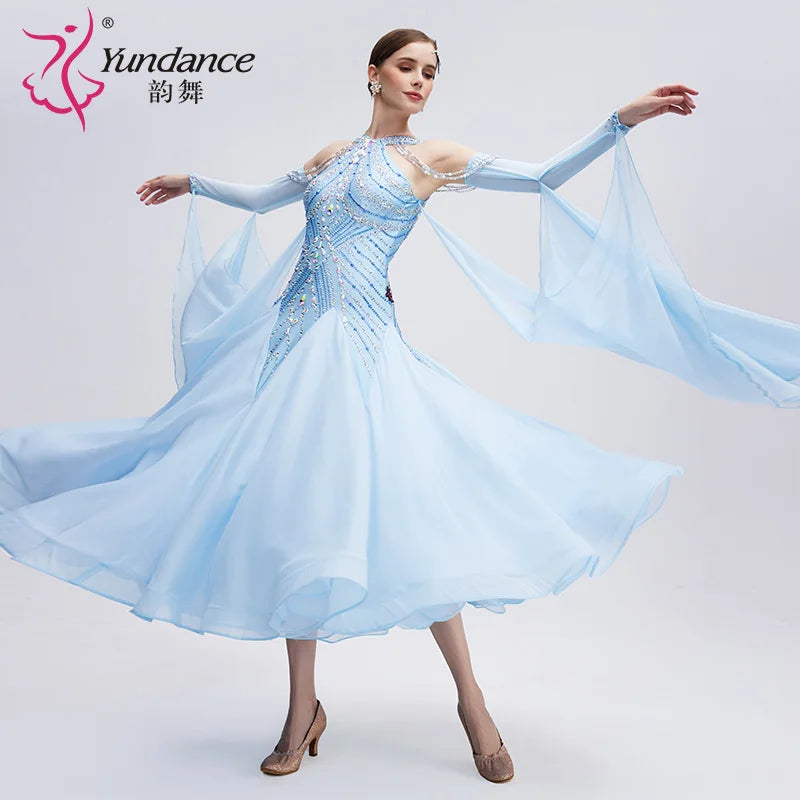 Adult Women's Long Ballroom Dance Dress For Competition And Performance