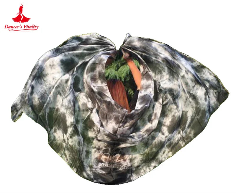 Women's Belly Dance Veil 100% Silk Dyed For Professional Performance