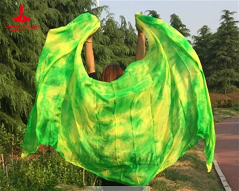 Women's Belly Dance Veil 100% Silk Dyed For Professional Performance