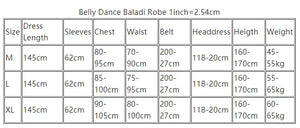 Women's Gold Striped Kaftan Dress with Sequin Trim and Headband for Belly Dance