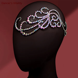 Dance Headpiece Women's Iridescent Crystal Octopus Design Headwear - Latin, Ballroom, Salsa