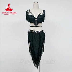 Women's Hot Pink Fringe Sequin Asymmetrical Skirt Latin Dance Dress