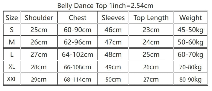 Women's Belly Dance Practice Top Slim-Fit Blouse For Training