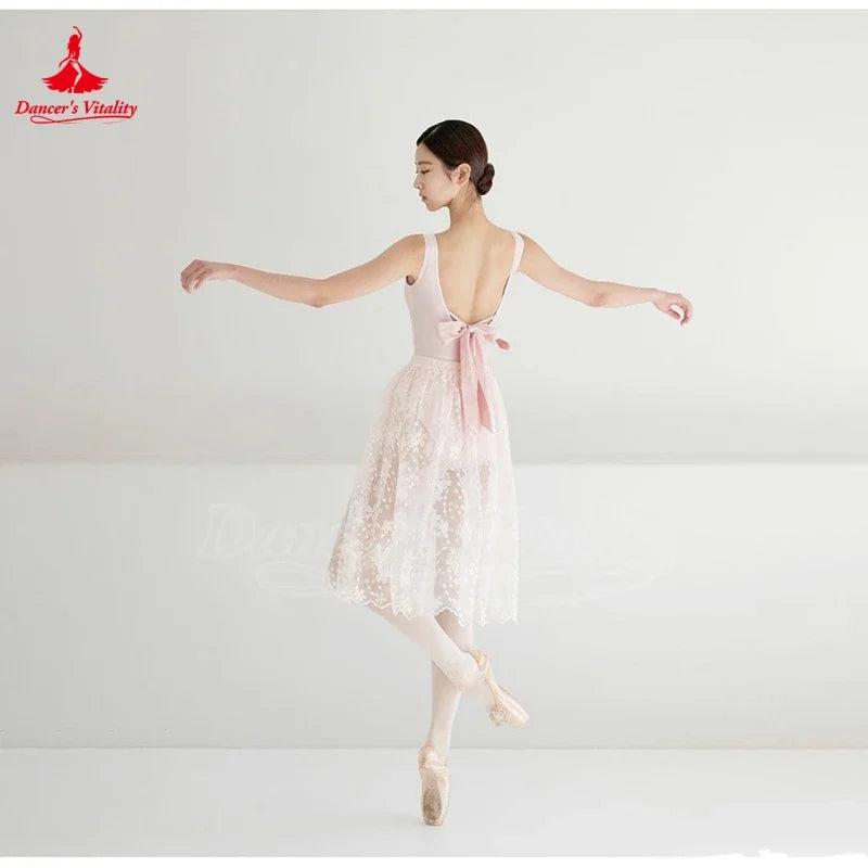 Women's Sleeveless Bow Ballet Leotard For Dance, Gymnastics, and Aerial Yoga