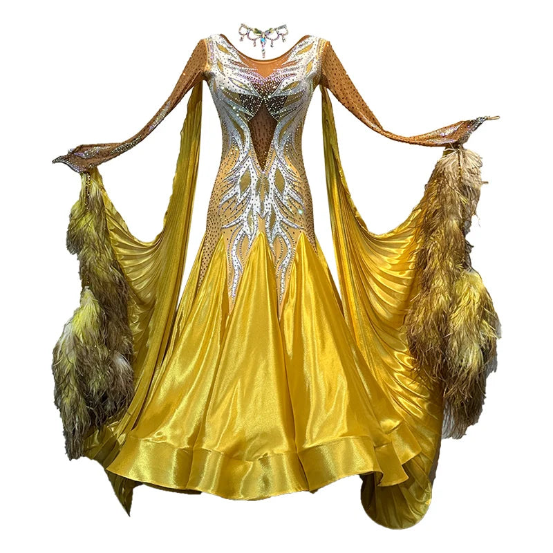 Women's Ballroom Dance Competition Dress In Performance Fabric For Blackpool