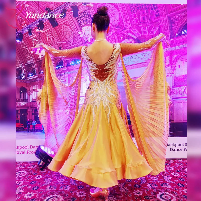 Women's Ballroom Dance Competition Dress In Performance Fabric For Blackpool