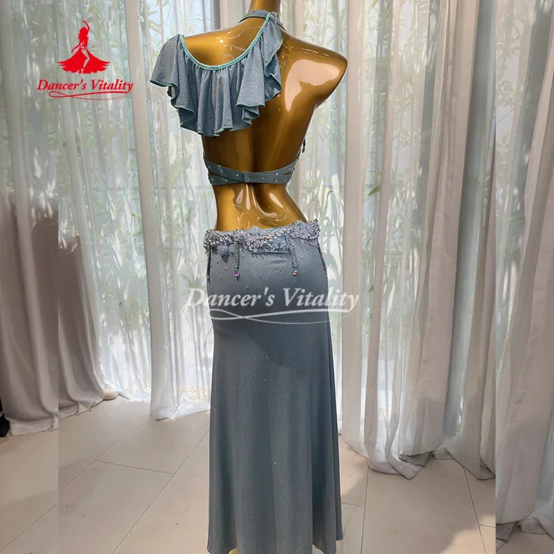 BellyDance Costume for Women Customized Exquisite Pearl Tassel Performance Costume Adult Oriental Dance Competition Clothing