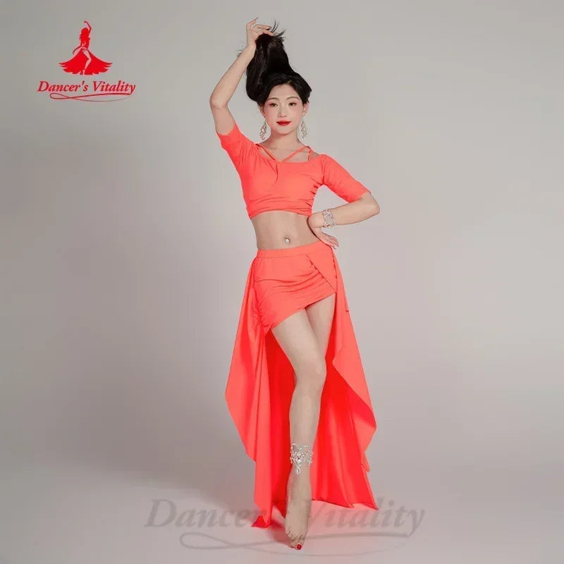 Belly Dance Costume for Women Practice Set Girls Oriental Belly Dancing Professional Training Clothes