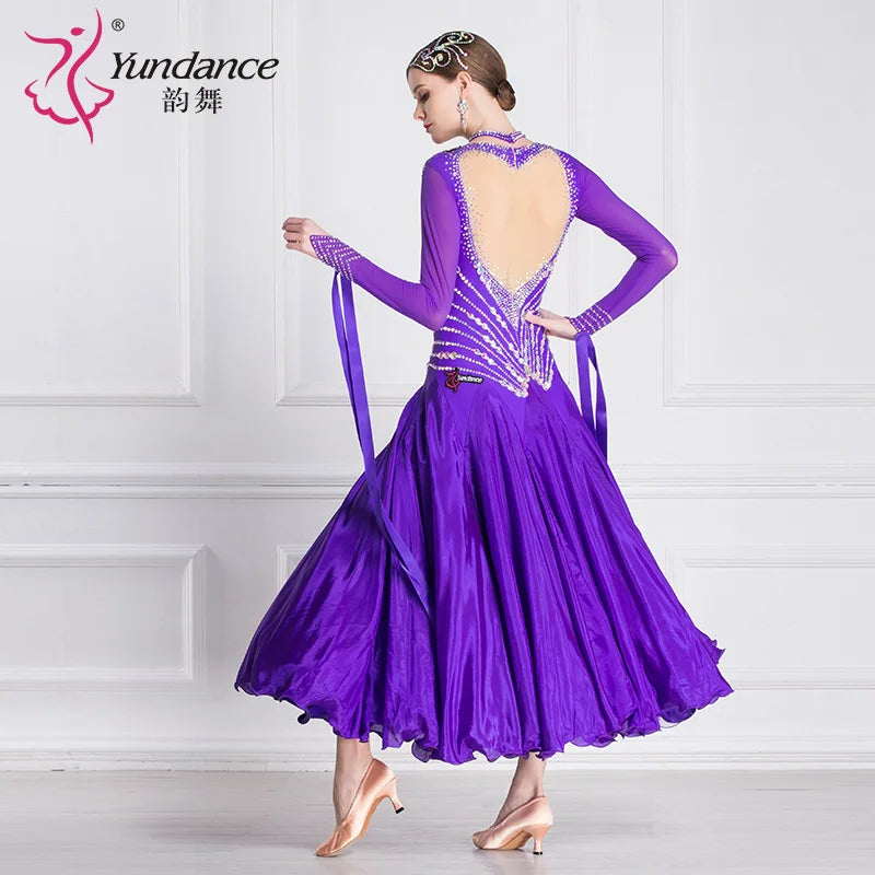 Women's American Smooth Ballroom Competition Dress In Atlantic Purple