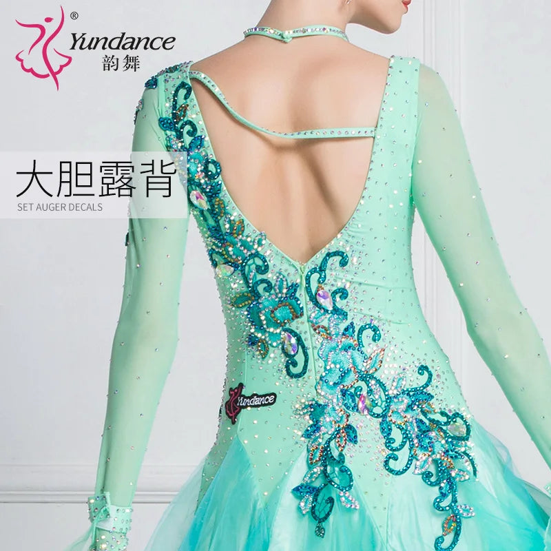 Women's Custom Modern Ballroom Smooth Dance Dress For Competition