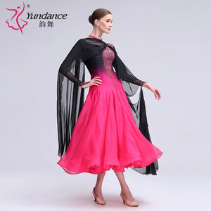 Women's Standard Ballroom Waltz Dress With Rhinestones, Multicolor For Competition