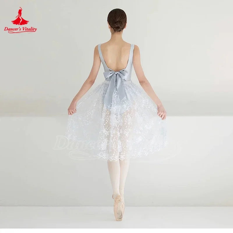 Women's Sleeveless Bow Ballet Leotard For Dance, Gymnastics, and Aerial Yoga