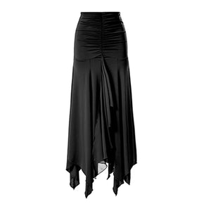 Dance Dress Women's Burgundy Mesh Long Sleeve Ruched Asymmetrical Hem Ballroom Latin Dance Dress
Dance Dress Women's Black Mesh Long Sleeve Ruched Asymmetrical Hem Ballroom Latin Dance Dress