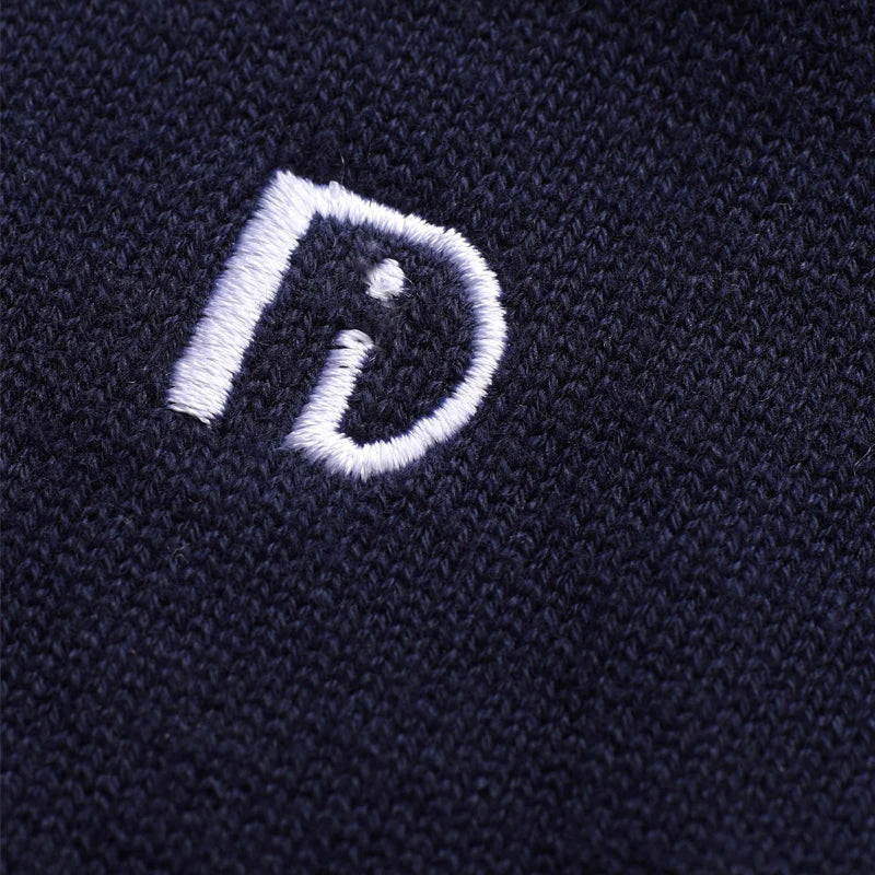 Men's Navy Blue, Black, and Gray V-Neck Sleeveless Knit Sweater Vest for Ballroom Dance