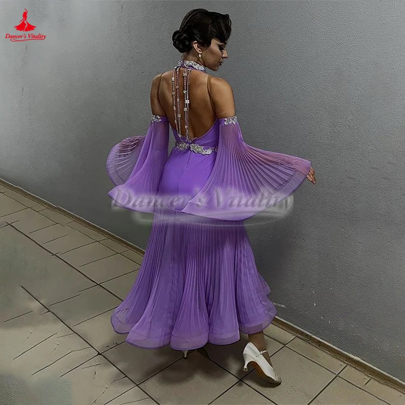 Women's Ballroom Dance Competition Dress For Waltz Foxtrot Tango Quickstep, Adult & Teen