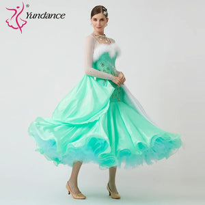 Women's Standard Ballroom Waltz Dress With Rhinestones Multicolor For Competition