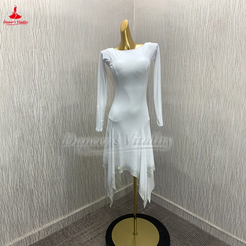 Latin Ballroom Dance Dress Customizable For Cha-Cha, Samba, Rumba, Jive Competition And Performance