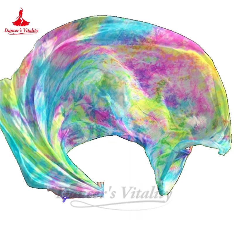 Women's Belly Dance Veil 100% Silk Dyed For Professional Performance