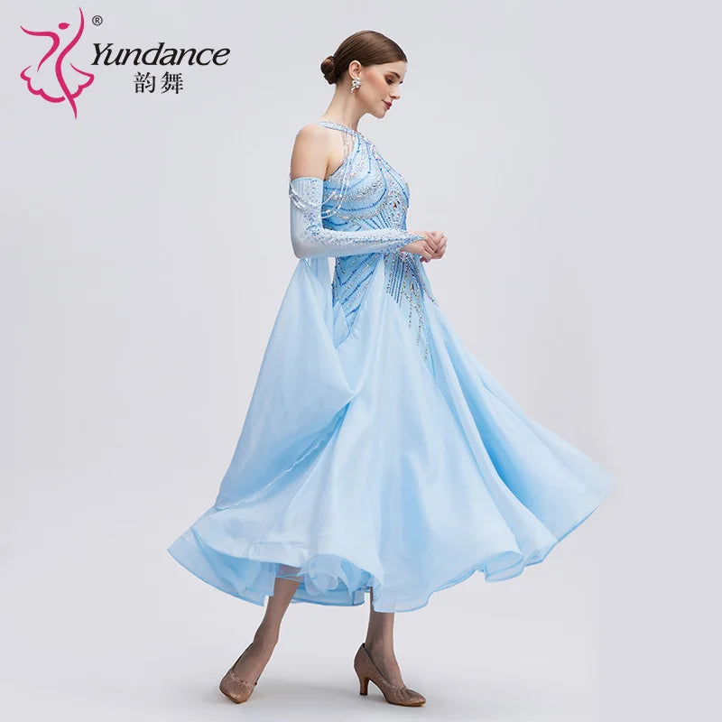 Adult Women's Long Ballroom Dance Dress For Competition And Performance