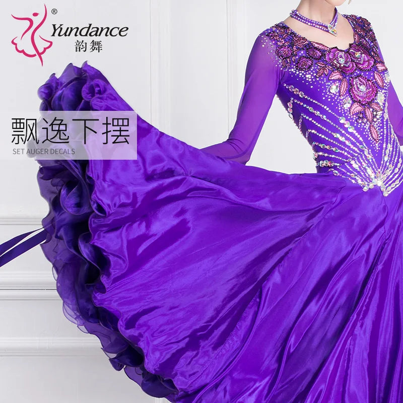 Women's American Smooth Ballroom Competition Dress In Atlantic Purple