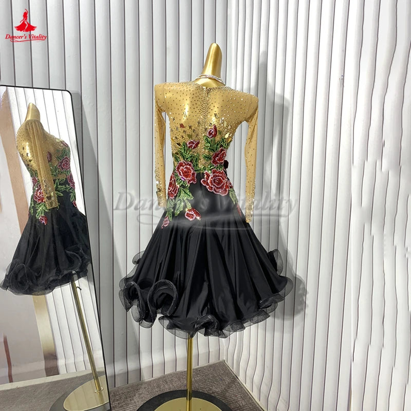 Latin Ballroom Dance Competition Dress Customizable For Adults And Teens Performance Or Dance Exam