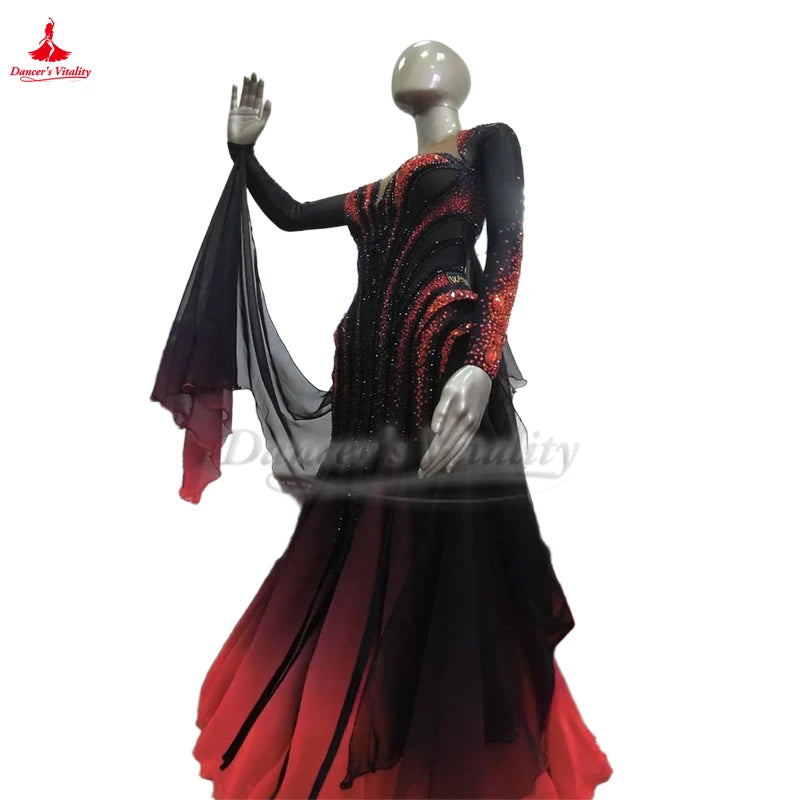 Adult Ballroom Dance Professional Big Swing Dresses for Women Waltz Foxtrot Tango Performances and Competition Clothes Customize