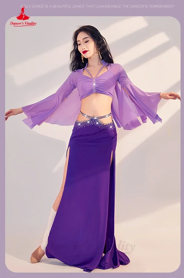 Women's Belly Dance Practice Top and Skirt Set for Class or Performance