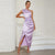 Elegant Lavender One-Shoulder Dress with High Slit and Ruched Waist Detail