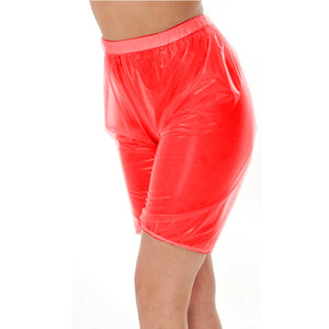 Adult PVC Transparent Elastic Waist Sheer Gym Shorts Multi-Color XS-7XL