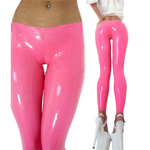 Women's Multi-Color PVC Leather Skinny Long Pants High Waist Leggings Fashion Trousers for Sports Party Clubwear