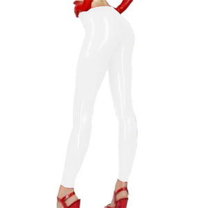 Women's Multi-Color PVC Leather Skinny Long Pants High Waist Leggings Fashion Trousers for Sports Party Clubwear