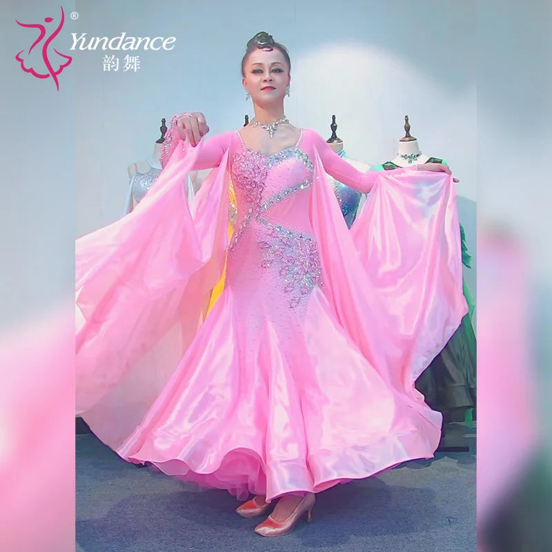 Women's Custom Ballroom Competition Dance Dress In Performance Fabric